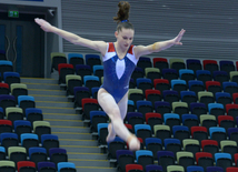 Bakıda Dünya Kubokunun iştirakçısı olan gimnastların podium məşqləri. Azərbaycan, 18 fevral, 2016